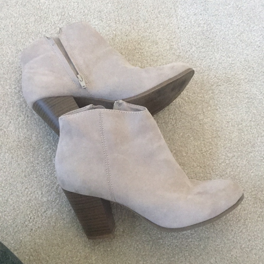 Cream Suede Booties
